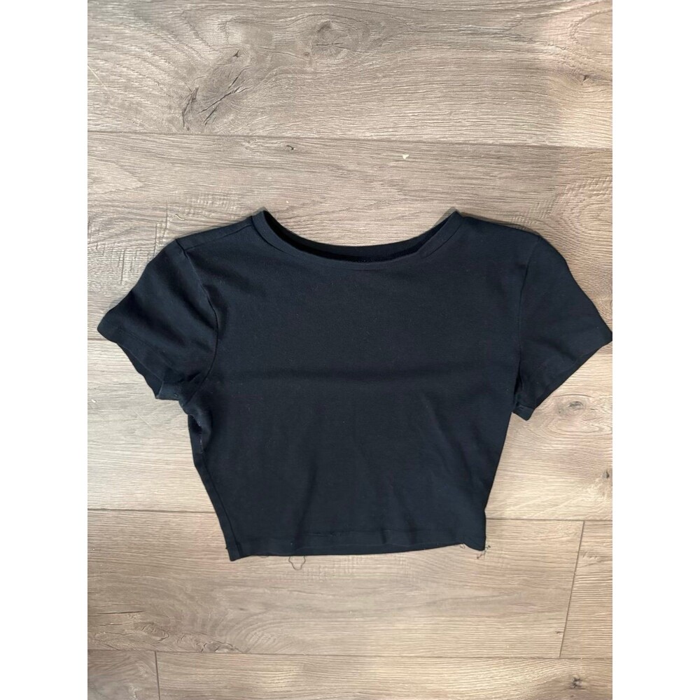 Womens Wild Fable Black Cropped Top T-Shirt Size Extra Small/XS